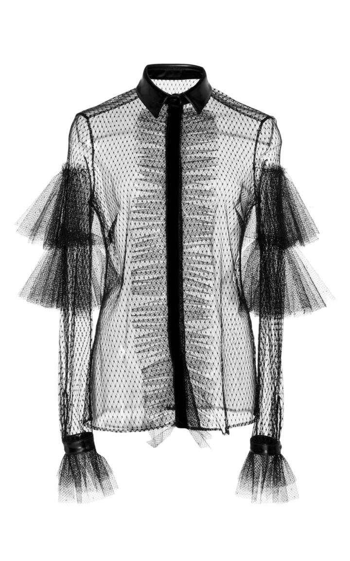 Philosophy Di Lorenzo Serafini Plumetis Lace Ruffle Sleeve Blouse