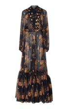 Giambattista Valli Mixed Floral Flounce Dress