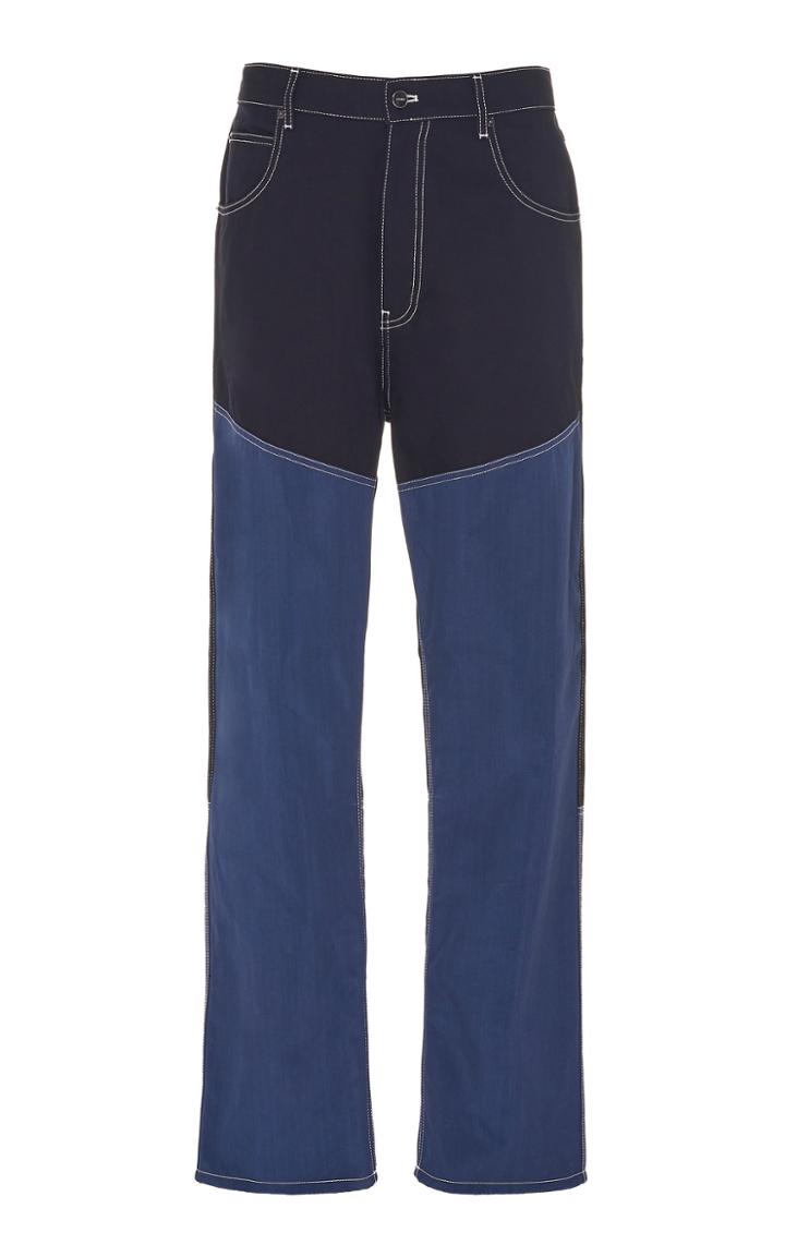 Jacquemus De Nmes Meunier Two-tone Straight-leg Jeans Size: 30