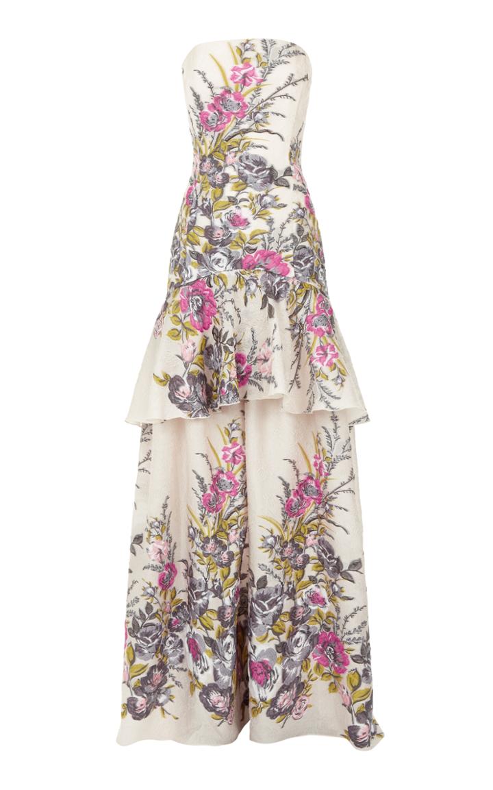 Malene Oddershede Bach Statice Strapless Floral Dress