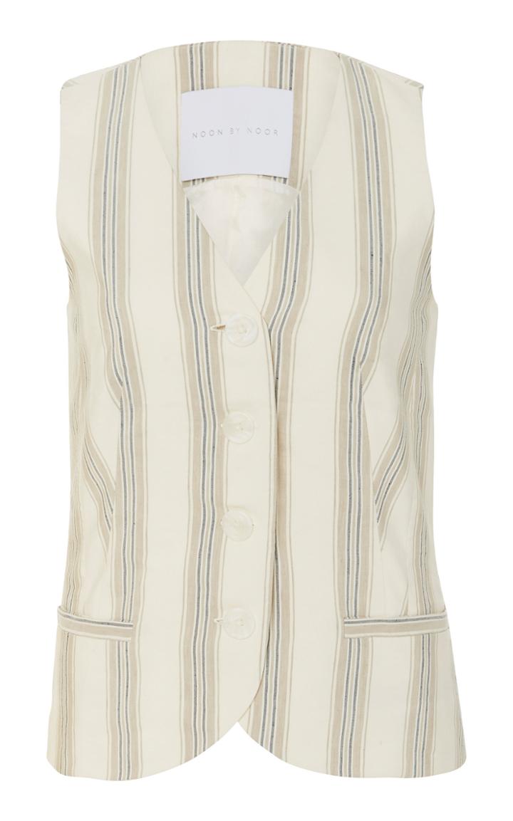 Noon By Noor Andy Silk Blend Striped Vest