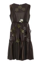 Amelia Toro Embroidered Satin Peasant Dress
