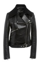 Proenza Schouler Knit Collar Leather Moto Jacket