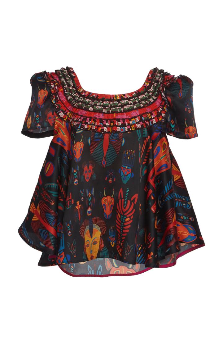 Rianna + Nina Eva Puff Sleeve Silk Blouse