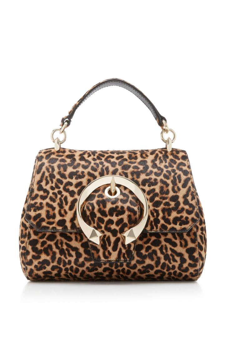 Jimmy Choo Madeline Leopard-print Calf Hair Top Handle Bag
