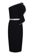 Safiyaa Bonita Rhinestone-trimmed Crepe Midi Dress