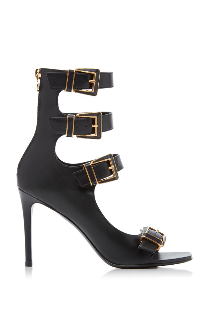 Balmain Paige Calfskin Leather Sandals