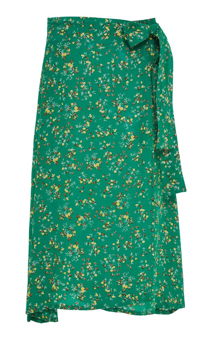 Faithfull The Brand Valencia Floral Voile Wrap Midi Skirt