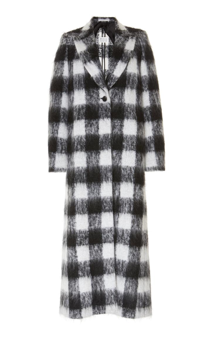 Maison Margiela Long Check Mohair-blend Coat
