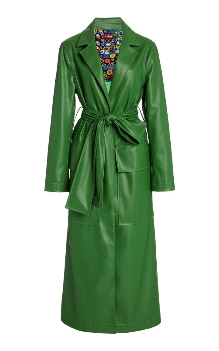 Moda Operandi Staud Ashley Vegan Leather Long Lined Coat