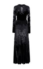 Elie Saab Velvet And Lace Long Dress