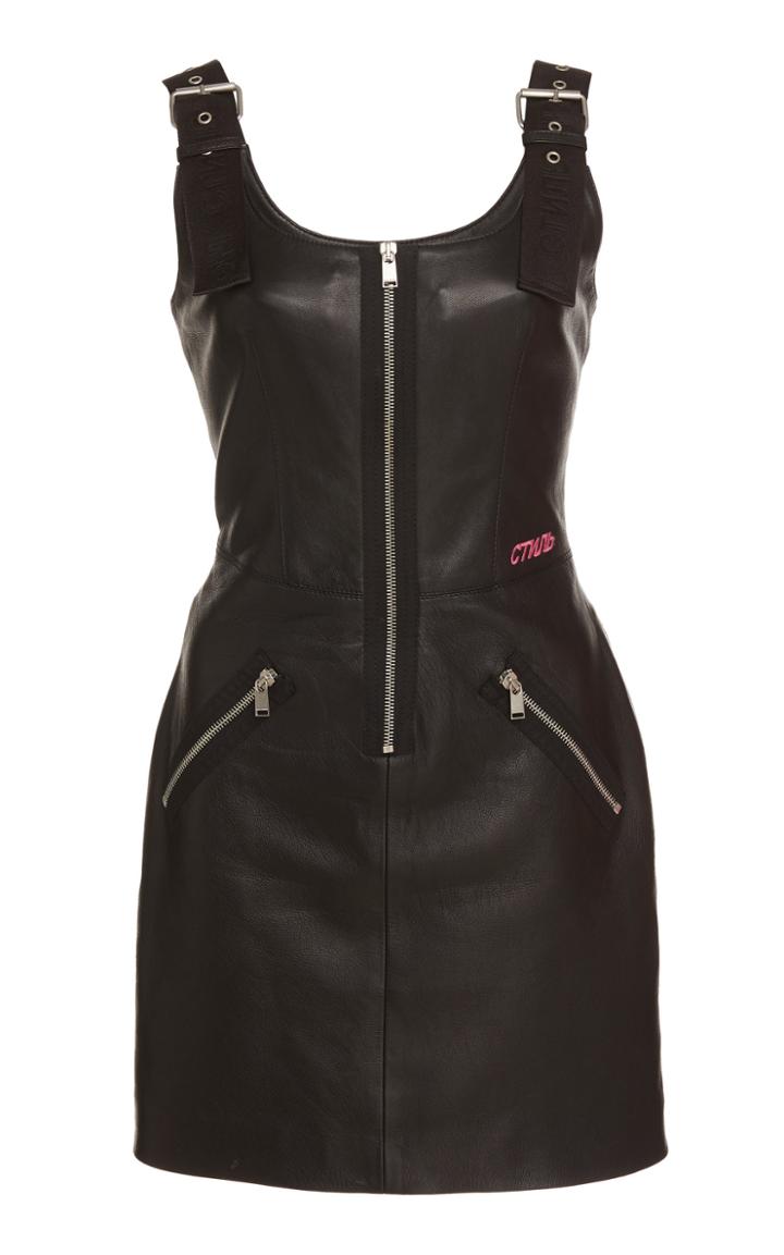 Heron Preston Zipper Tape Logo Mini Dress