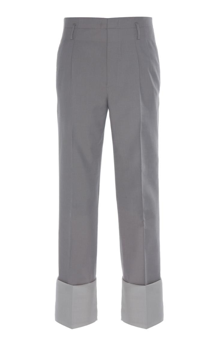 Lanvin Contrast Cuff Straight Tailored Trousers