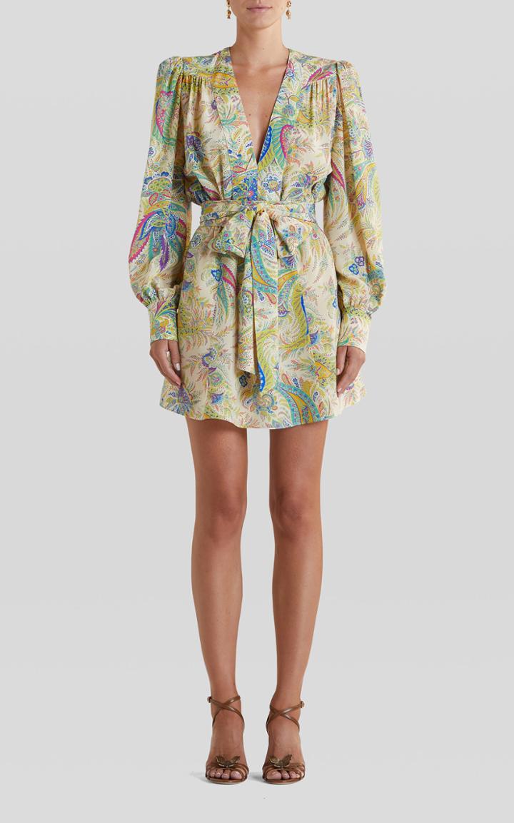 Moda Operandi Etro Paisley Silk Mini Wrap Dress