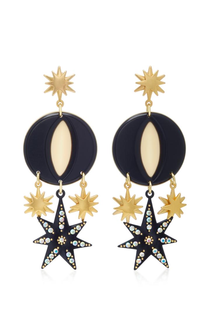 Lulu Frost Orana Gold-plated Enamel And Crystal Earrings