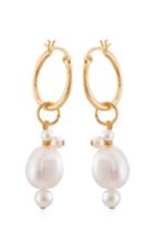 Mounser Formation 14k Gold Plated Pearl Drop Earrings