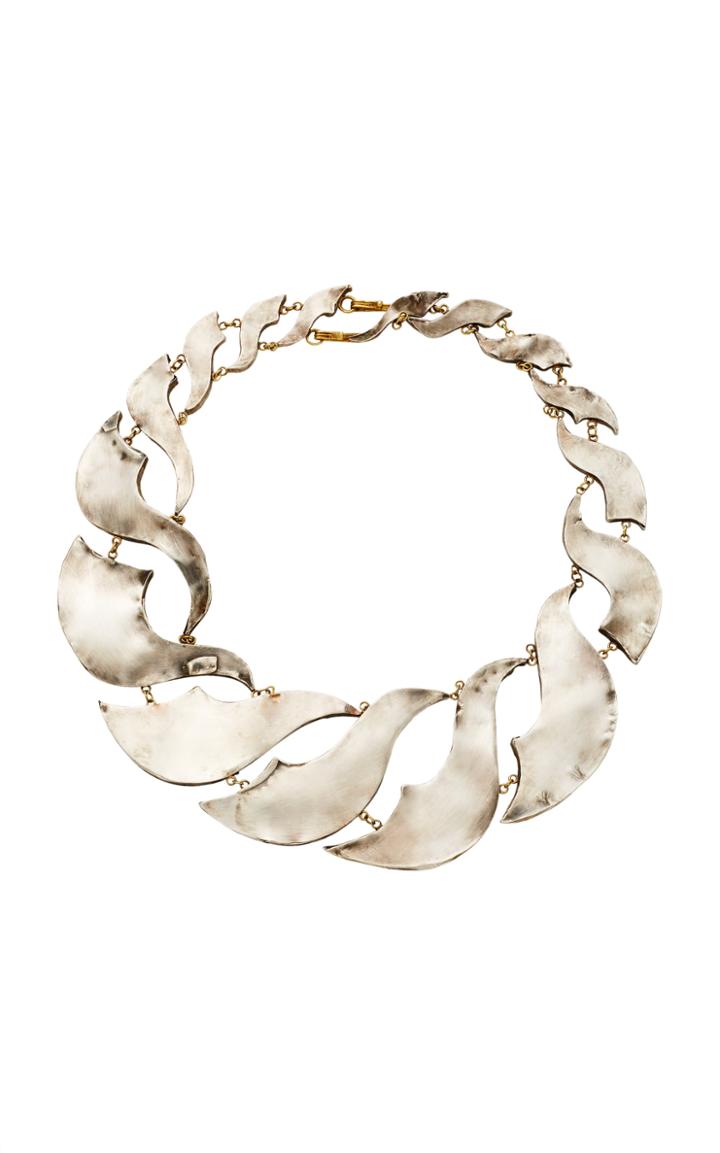 Judy Geib One-of-a-kind Twisted Hollow Flat Silver Necklace