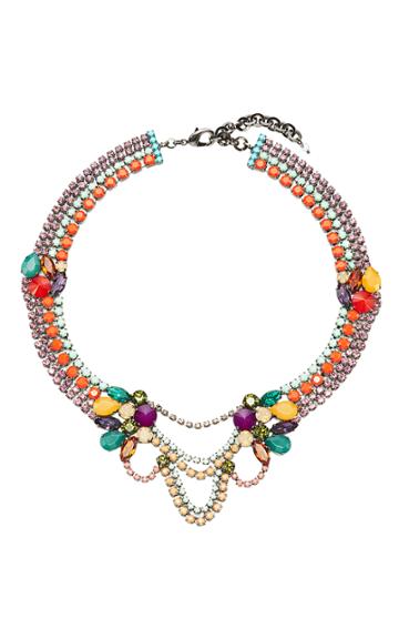 Sharra Pagano Multicolor Crystal Collar Necklace