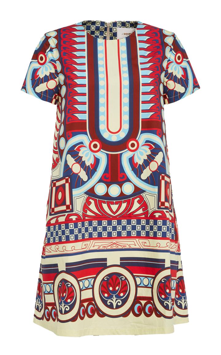 La Doublej Swing Printed Cotton Mini Dress