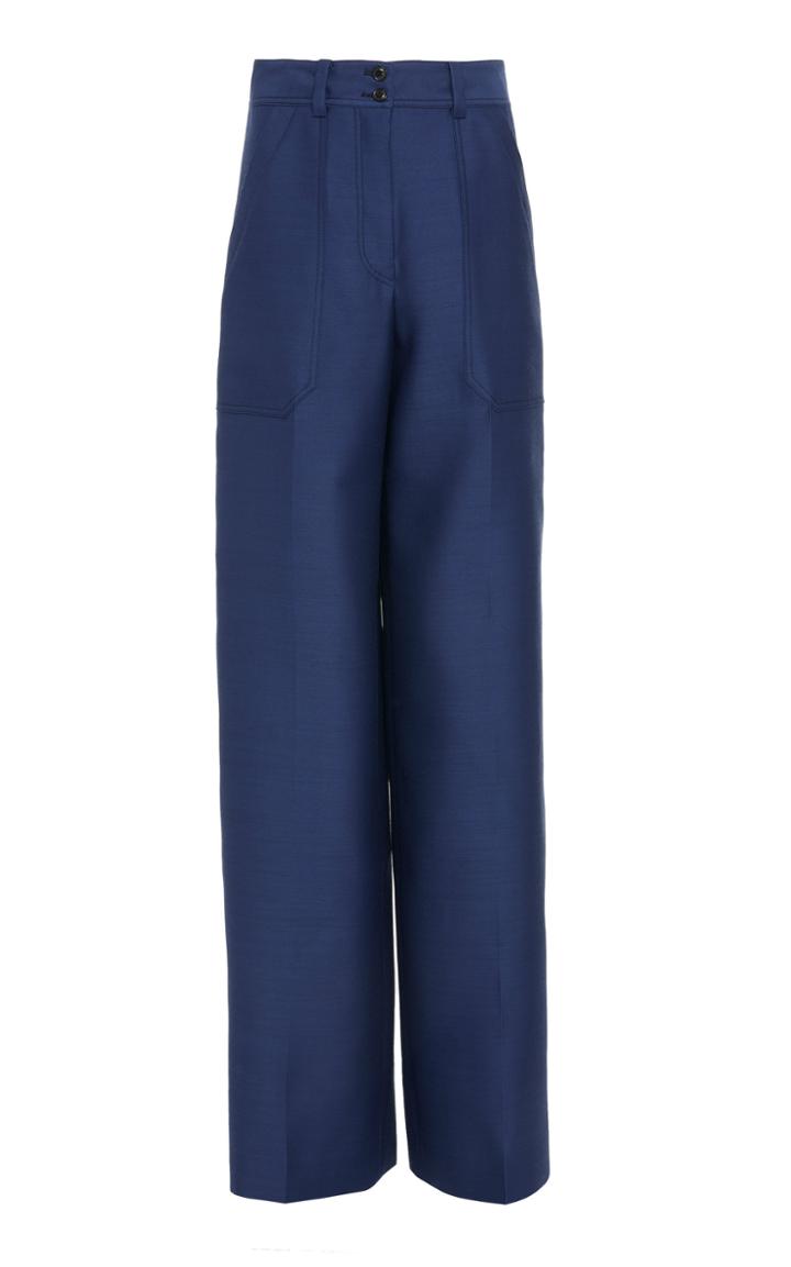 Cyclas Wool-silk Blend Wide Leg Pants