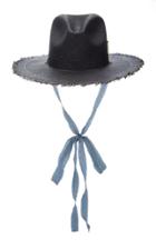 Brock Collection X Nick Fouquet Silk-trimmed Frayed Straw Fedora