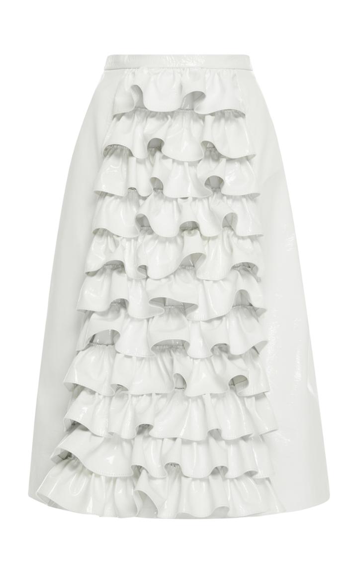 Christopher Kane Ruffle Patent Leather Skirt