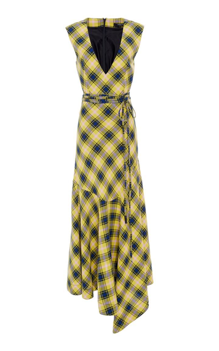 Derek Lam V-neck Cotton-and-wool-blend Dress