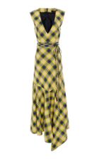 Derek Lam V-neck Cotton-and-wool-blend Dress