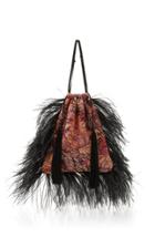 Attico Jacquard Pouch Bag And Feathers