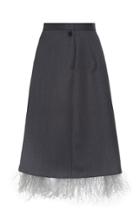Maison Margiela Cavalry Wool Feather Hem Skirt