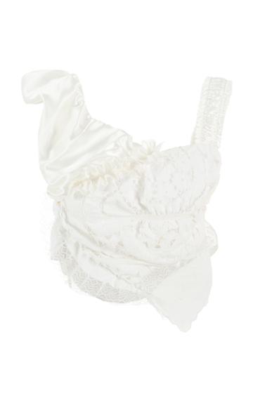 Moda Operandi Caroline Hu Draped Silk-lace Top
