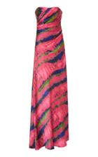 Semsem Patterned Strapless Gown