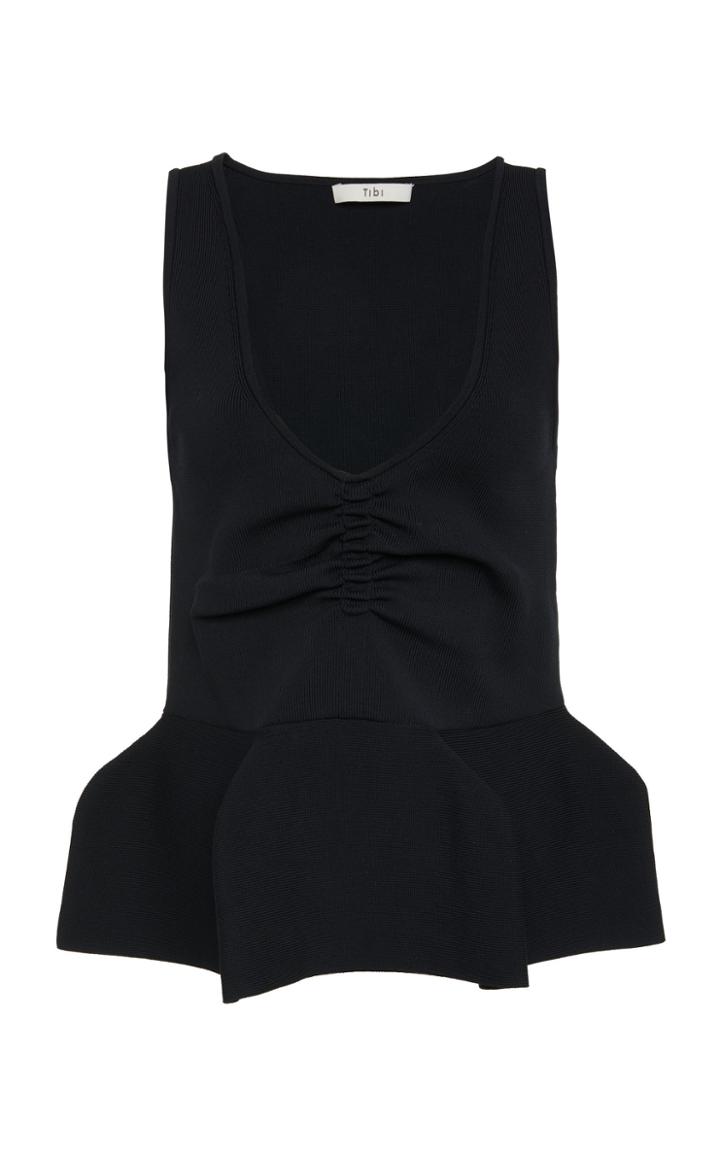 Tibi Sculpted Sweater Peplum Tank