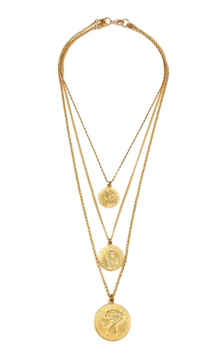 Moda Operandi Ben-amun Gold-plated Multi-layer Coin Necklace