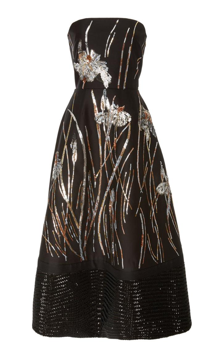 Rochas Strapless Embroidered Gown