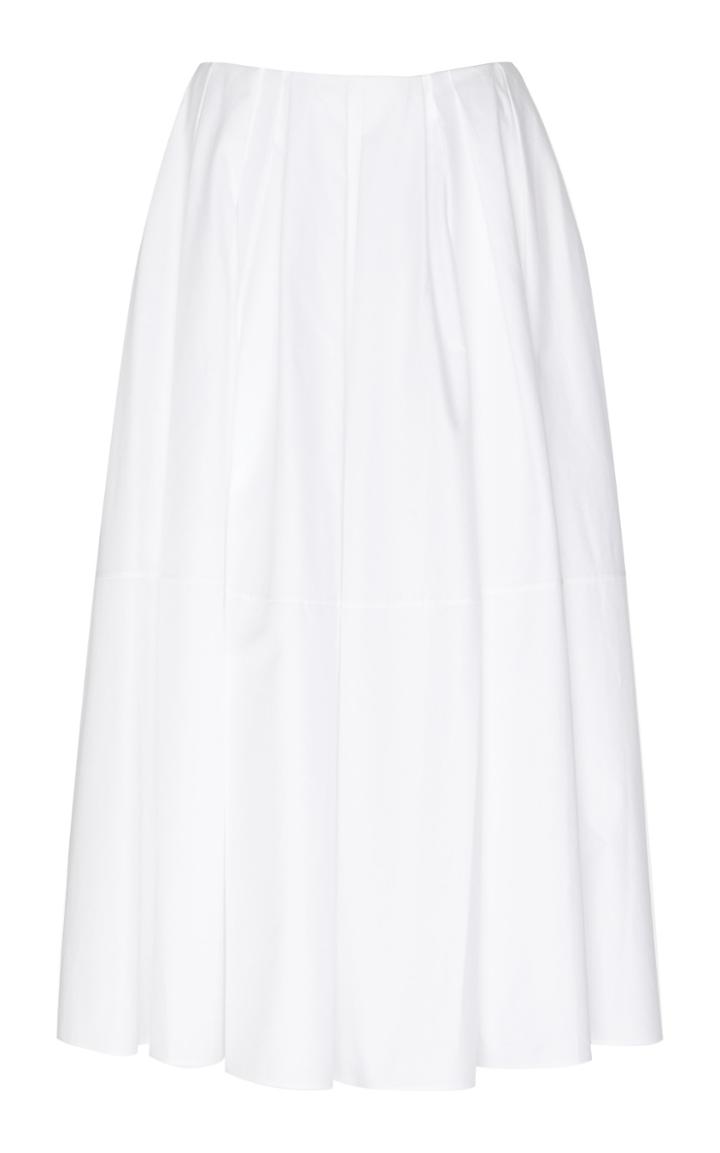 Moda Operandi Khaite Meryl Pleated Cotton Skirt Size: 0
