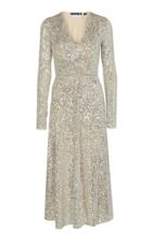 Moda Operandi Rotate Sierra Ruched Sequined Midi Dress