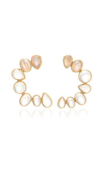 Moda Operandi Ouroboros 18k Gold Moonstone Earrings