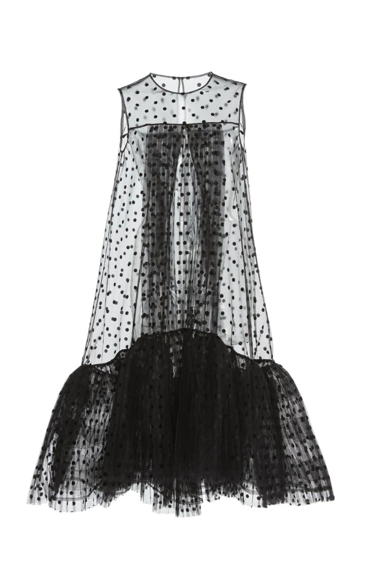Huishan Zhang Ava Polka-dot Tulle And Silk Dress