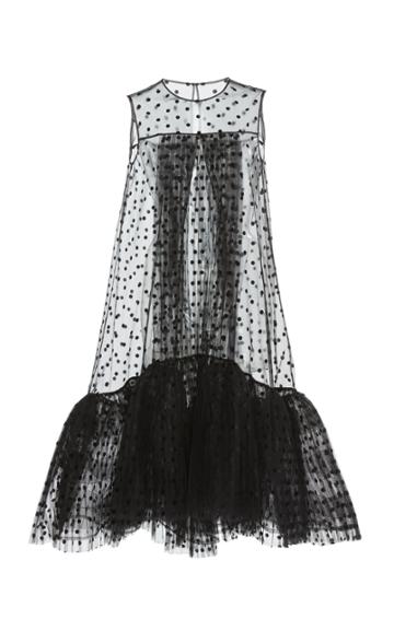 Huishan Zhang Ava Polka-dot Tulle And Silk Dress