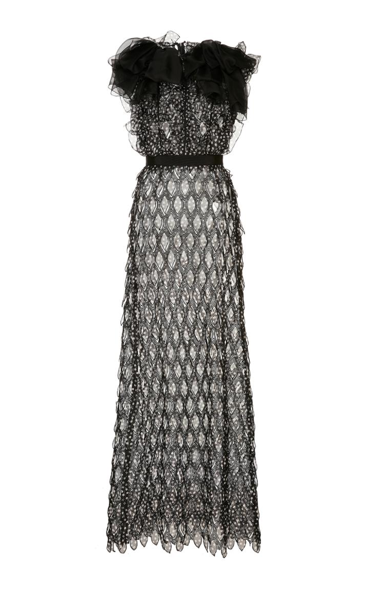 Giambattista Valli Ruffle Neckline Gown