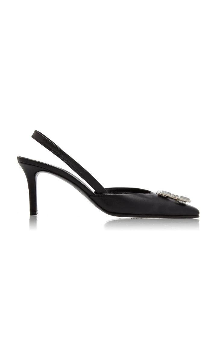 Off-white C/o Virgil Abloh Arrow-embellished Leather Slingbacks
