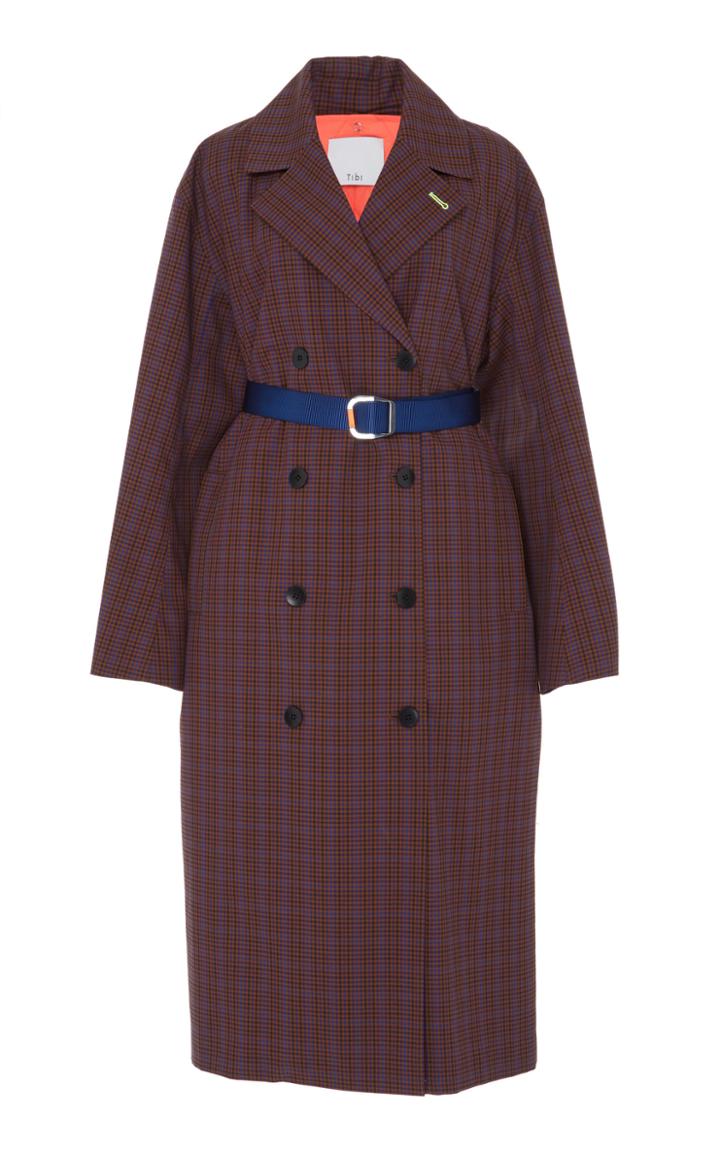 Tibi Tech Menswear Check Trench