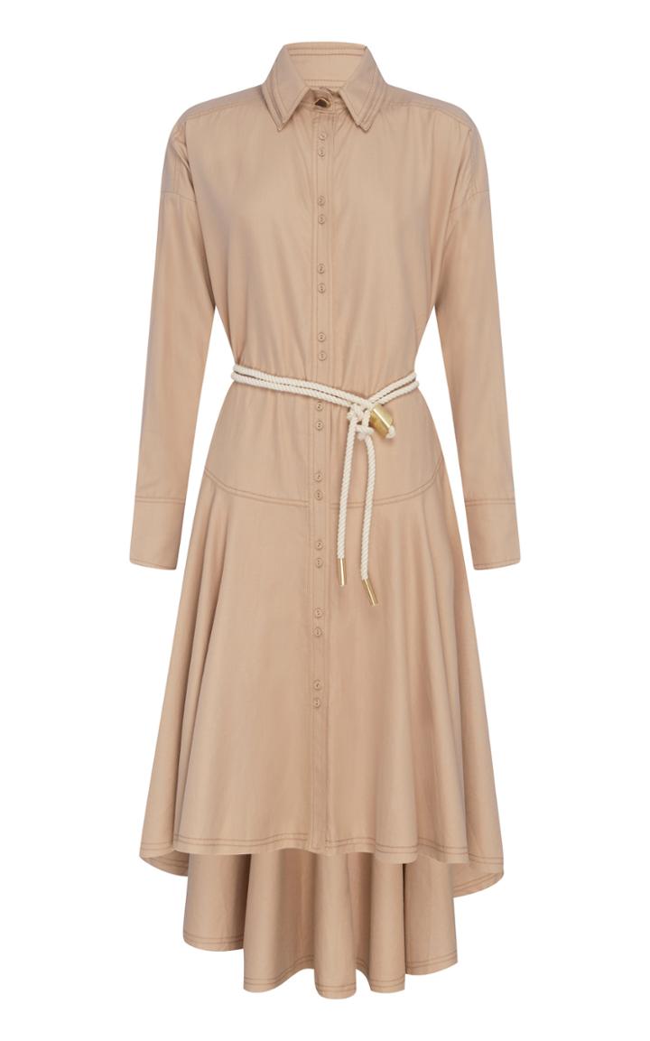 Aje Liberation Herringbone Shirt Dress