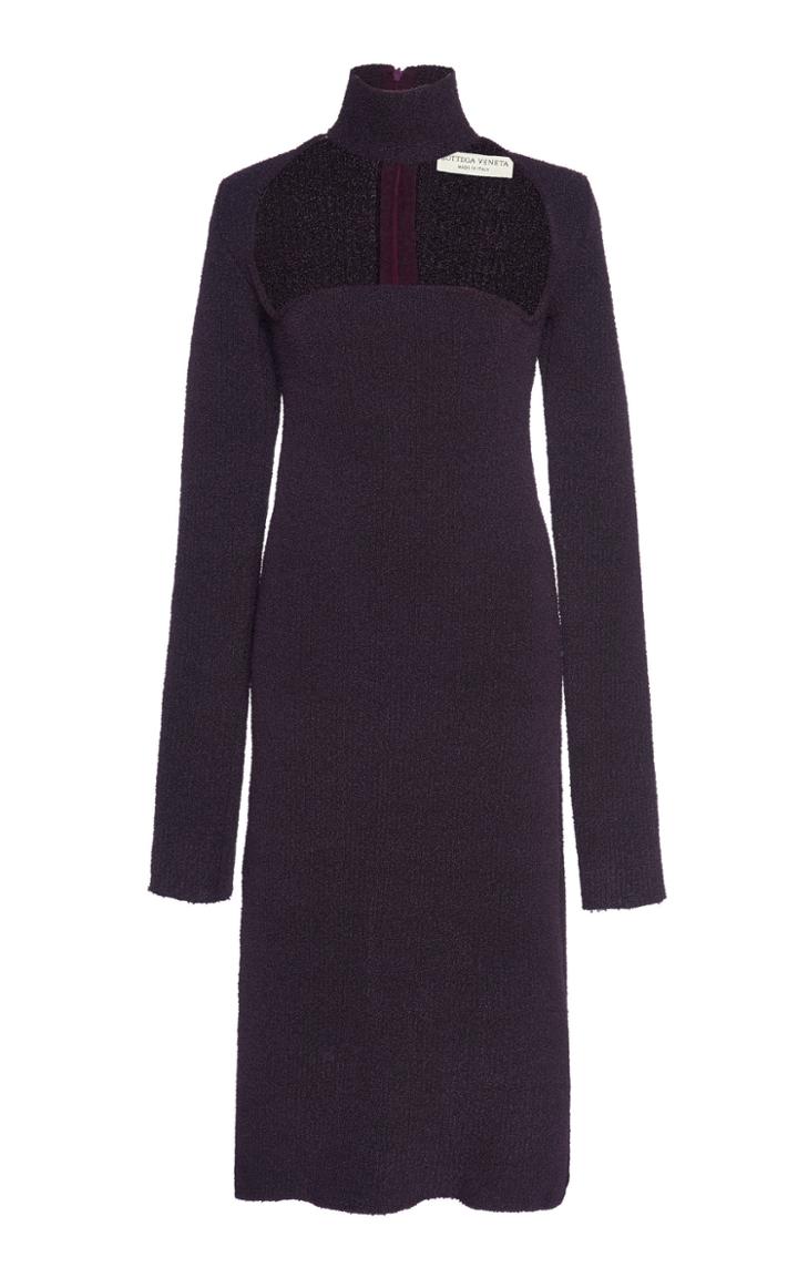 Bottega Veneta Cutout Turtleneck Stretch-wool Crepe Midi Dress