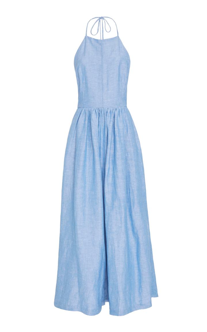 Christine Alcalay Linen Blend Wide-leg Jumpsuit