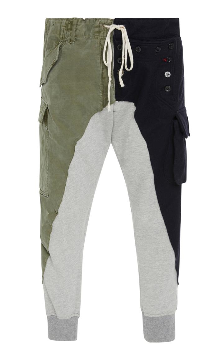 Greg Lauren Patchwork-effect Cotton And Wool Track Pants