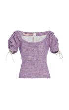 Brock Collection Pesca Tweed Puff Sleeve Top