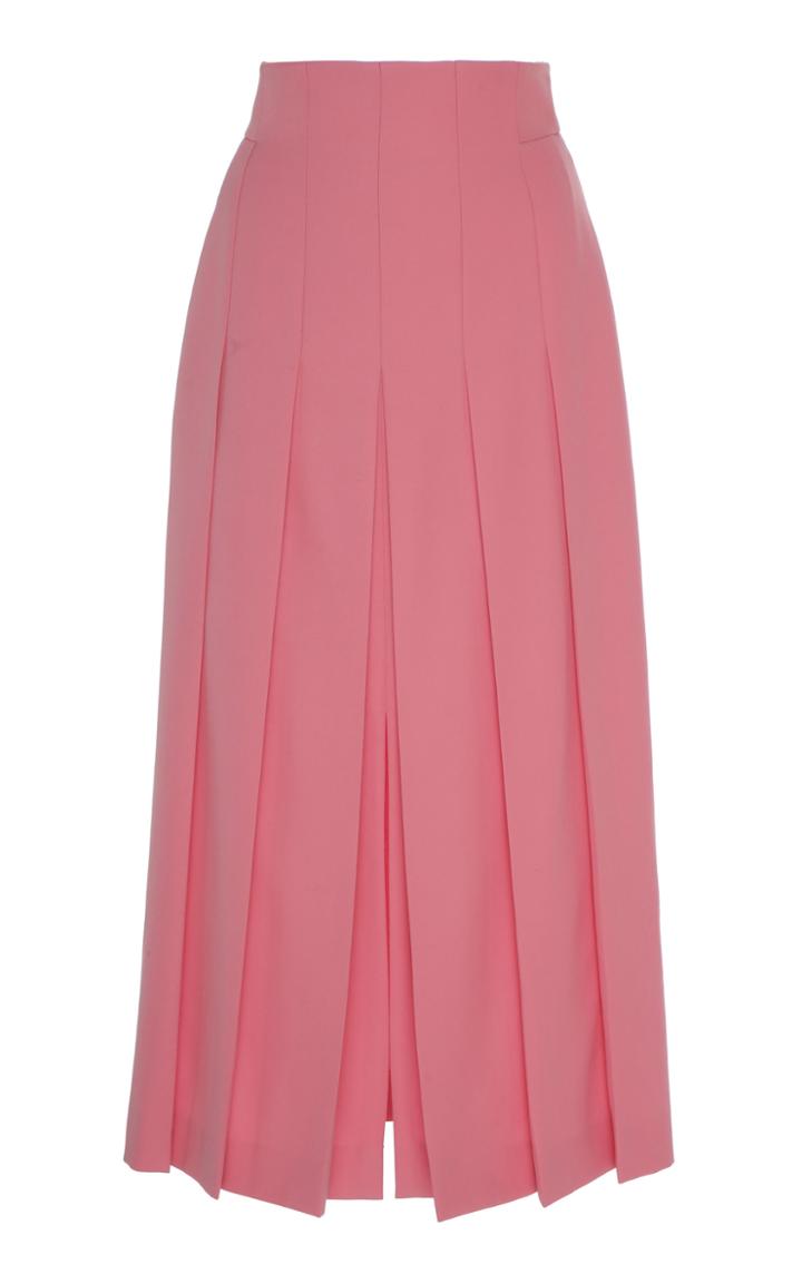 Akris Pleated Wool Midi Skirt