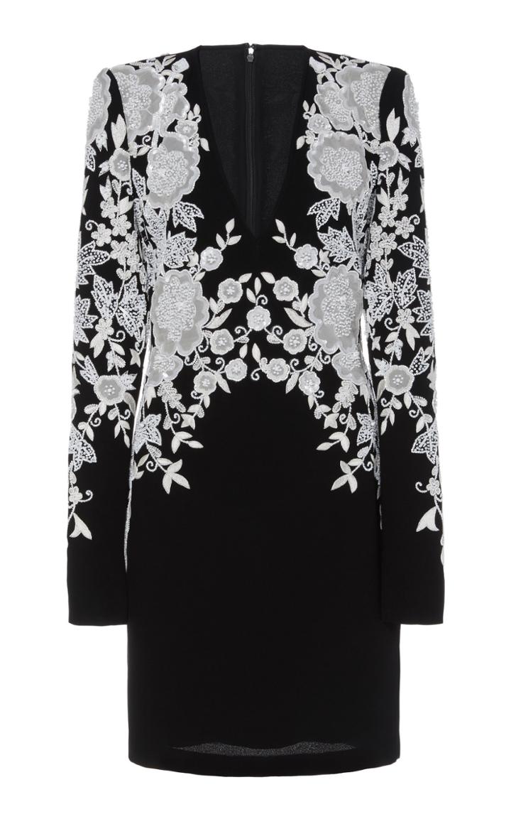 Naeem Khan Floral-embroidered Mini Dress